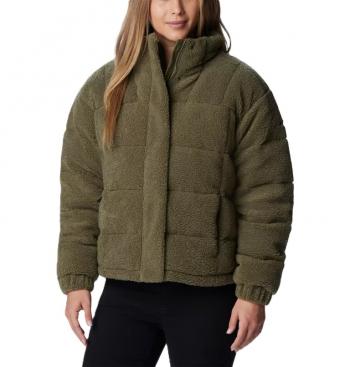 Columbia SHERPA RUBY FALLS NOVELTY PUFFER JACKET W (stone green doodle)